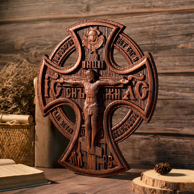 Orthodox Crucifixion Wood Sculpture - Remembering the Significance of Jesus' Crucifixion