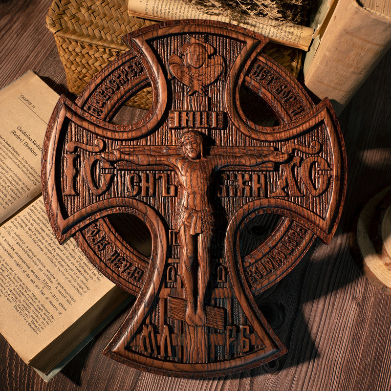Orthodox Crucifixion Wood Sculpture - Remembering the Significance of Jesus' Crucifixion