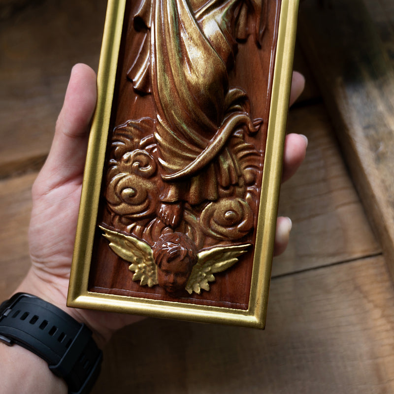 Ascension of Jesus wood carving cross