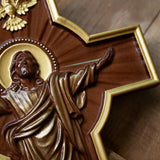 Ascension of Jesus wood carving cross