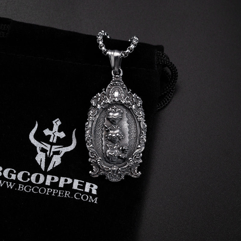 Holy Family Three Sacred Hearts Necklace - only available at Bgcopper