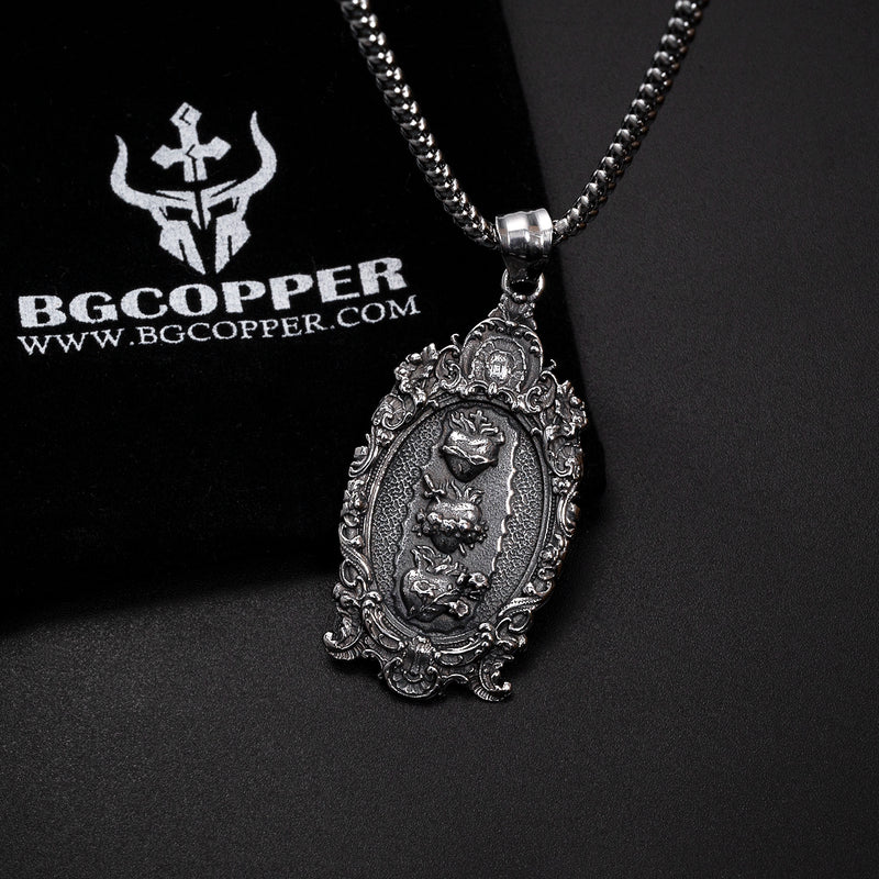 Holy Family Three Sacred Hearts Necklace - only available at Bgcopper