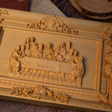Hand-Carved Boxwood Last Supper Wall Art – Jesus & 12 Apostles Christian Relief Sculpture