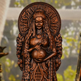 Greek Gaia Earth Goddess Wooden Tabletop Ornament
