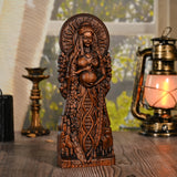 Greek Gaia Earth Goddess Wooden Tabletop Ornament