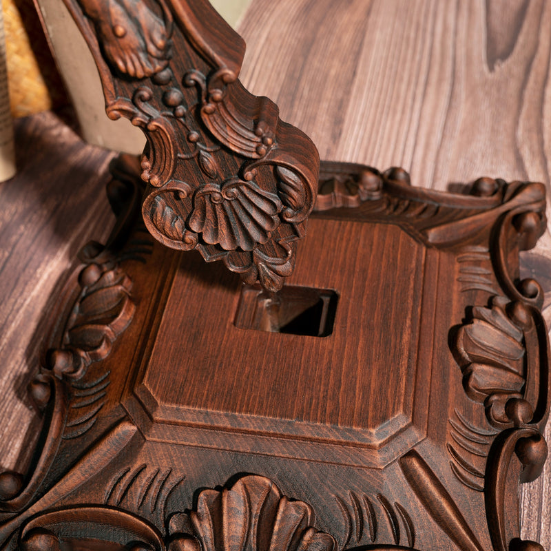Wood carving of the Cross of the Order of Saint Benedict - with base