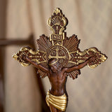 St. Benedict Exorcism Cross wood carved - Bless you and your family