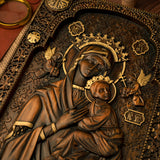 Our Lady of Perpetual Help Wood Carving Wall Decor Gift