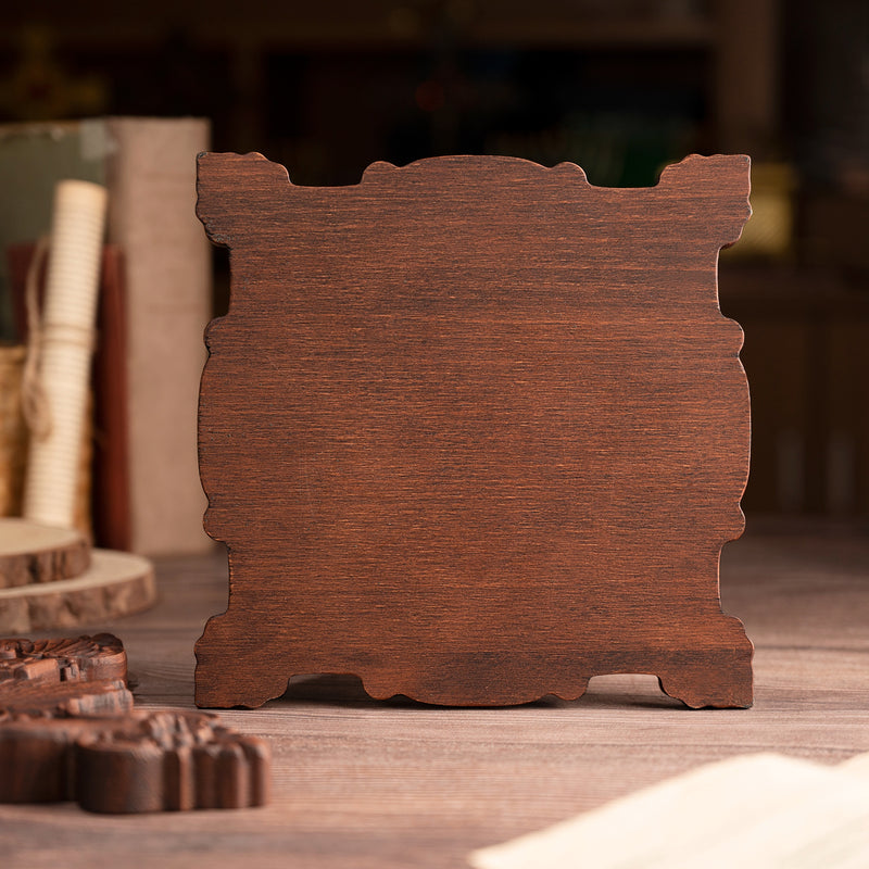 Wood carving of the Cross of the Order of Saint Benedict - with base