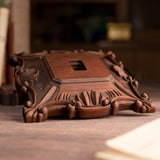Wood carving of the Cross of the Order of Saint Benedict - with base
