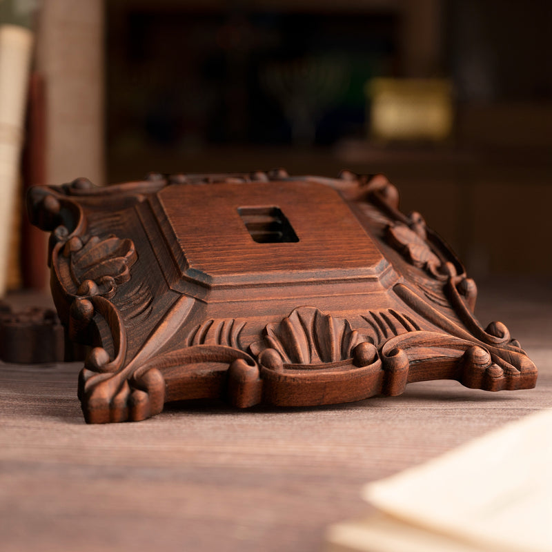 Wood carving of the Cross of the Order of Saint Benedict - with base