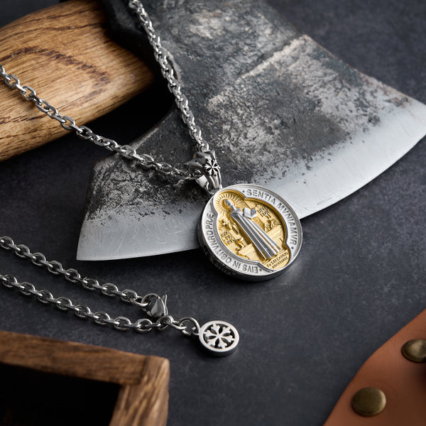 St. Benedict Home Blessing Titanium Steel Pendant