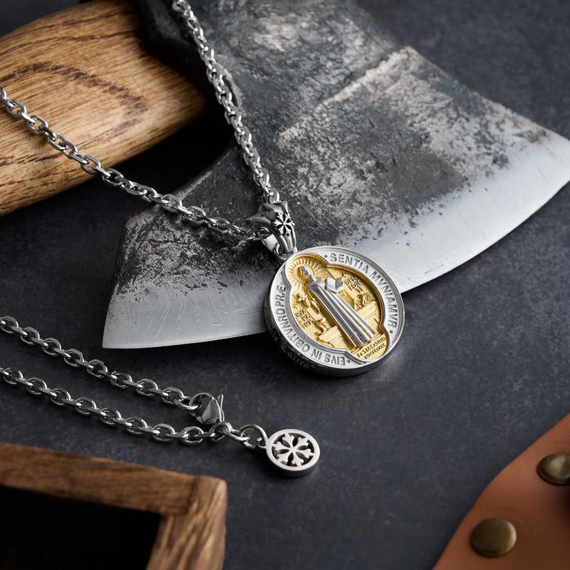 St. Benedict Home Blessing Titanium Steel Pendant