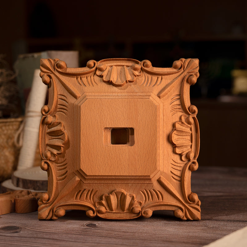 Wood carving of the Cross of the Order of Saint Benedict - with base