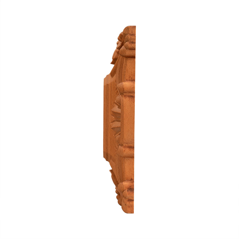 Wood carving of the Cross of the Order of Saint Benedict - with base