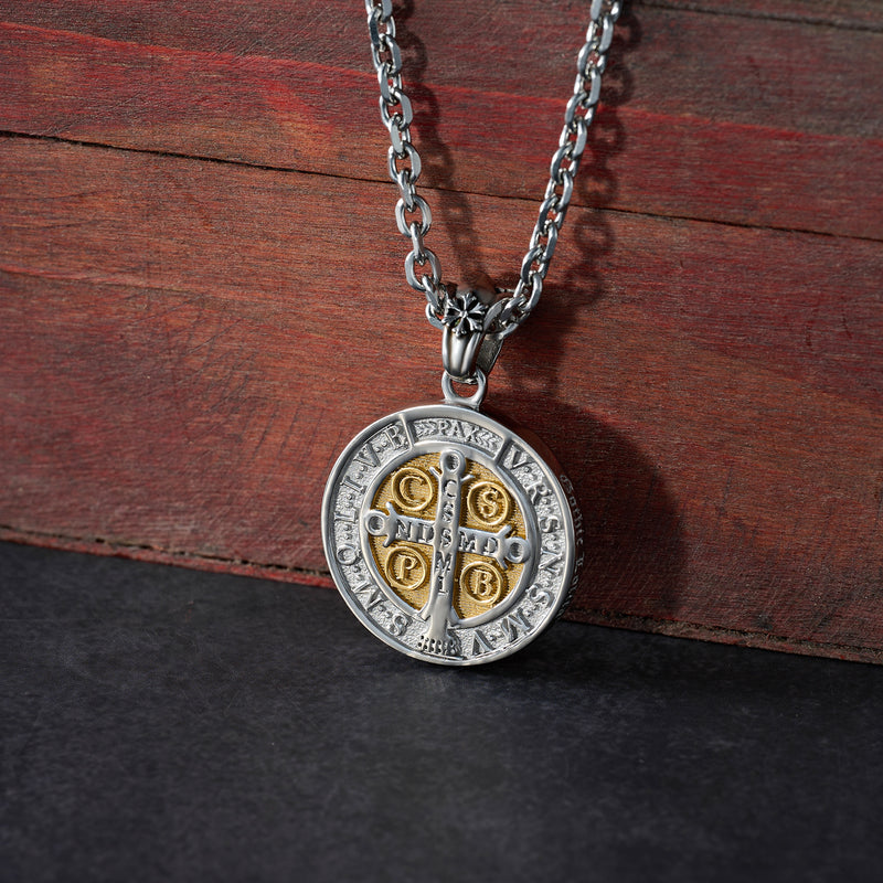 St. Benedict Home Blessing Titanium Steel Pendant