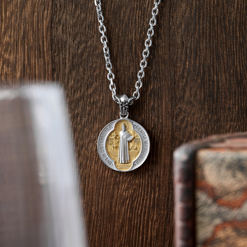 St. Benedict Home Blessing Titanium Steel Pendant