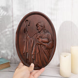 Jesus the Shepherd Wood Carving Wall Decor - Endless Care and Guidance