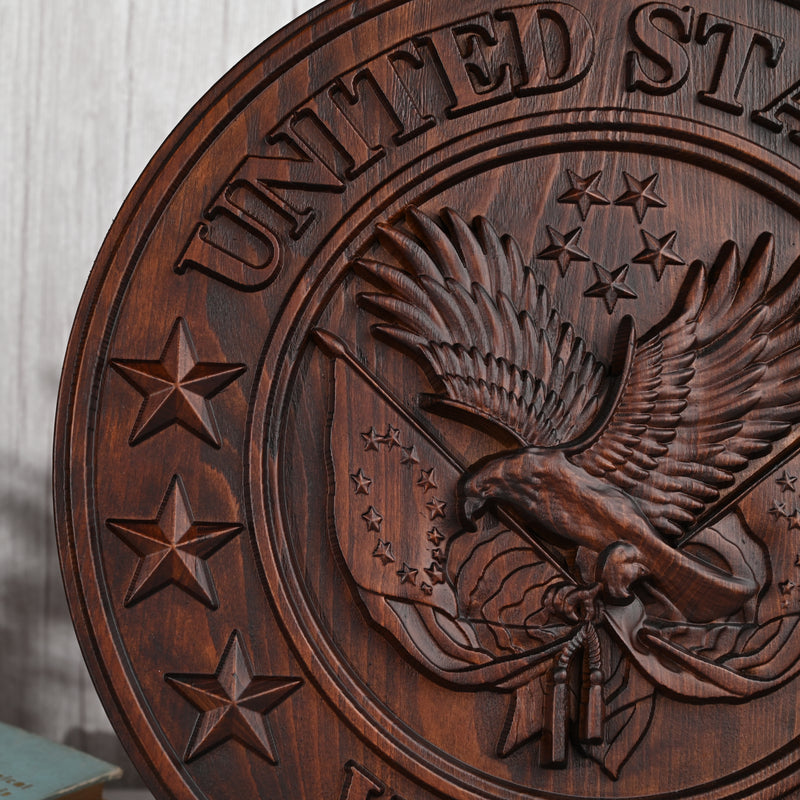 "I'm a Veteran" Roundel Woodcarving - A Tribute to All Veterans