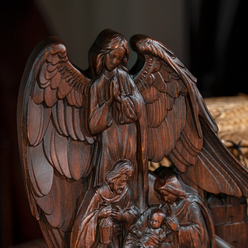 Holy Family With Guardian Angel Statue - Divine Blessing for Your Home