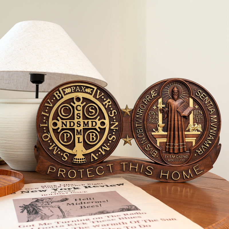 St. Benedict's Exorcism Medal Christian Wall Plaque - Best Christmas Gift