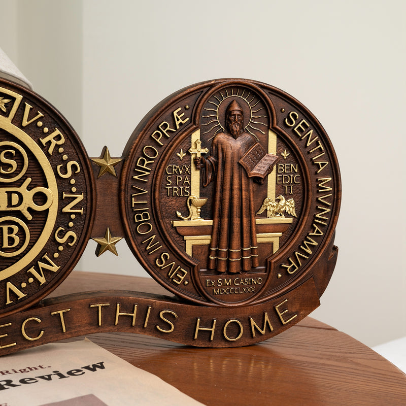 St. Benedict's Exorcism Medal Christian Wall Plaque - Best Christmas Gift