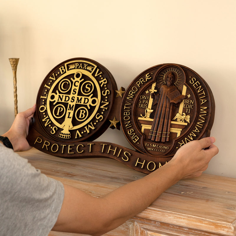 St. Benedict's Exorcism Medal Christian Wall Plaque - Best Christmas Gift