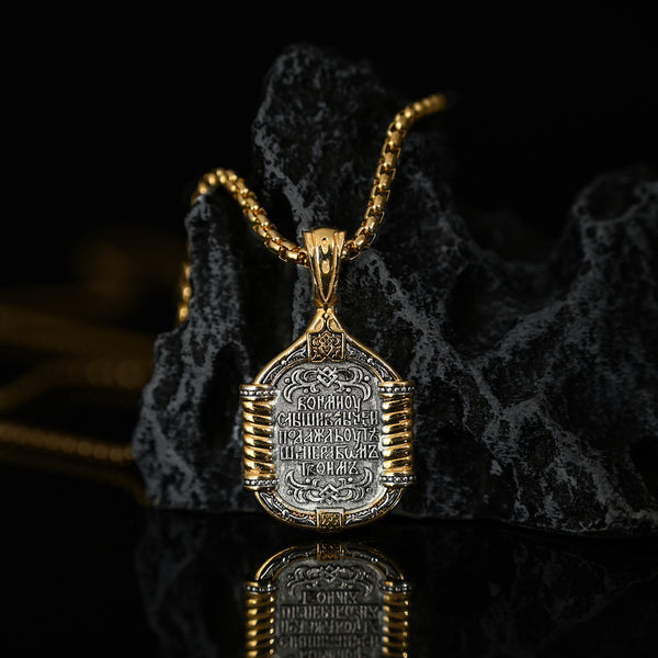 Handmade S925K Silver Madonna Holding Child Necklace