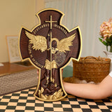 Archangel Michael Solid wood carving gift - Hand carved from a whole piece of wood