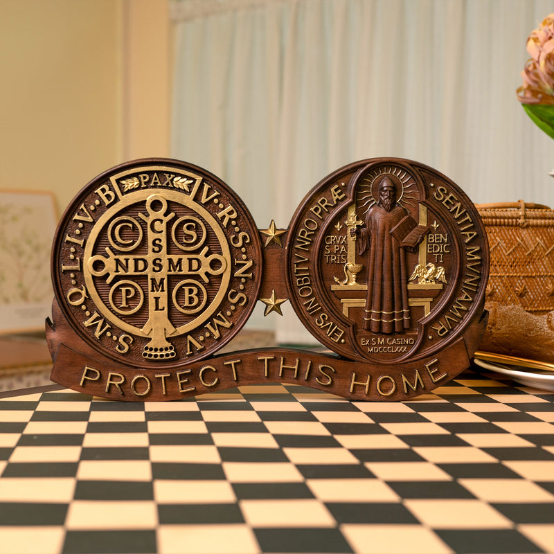 St. Benedict's Exorcism Medal Christian Wall Plaque - Best Christmas Gift