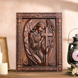 Hand-Carved Beech Wood Angel of Prayer: A Whisper of Heavenly Peace