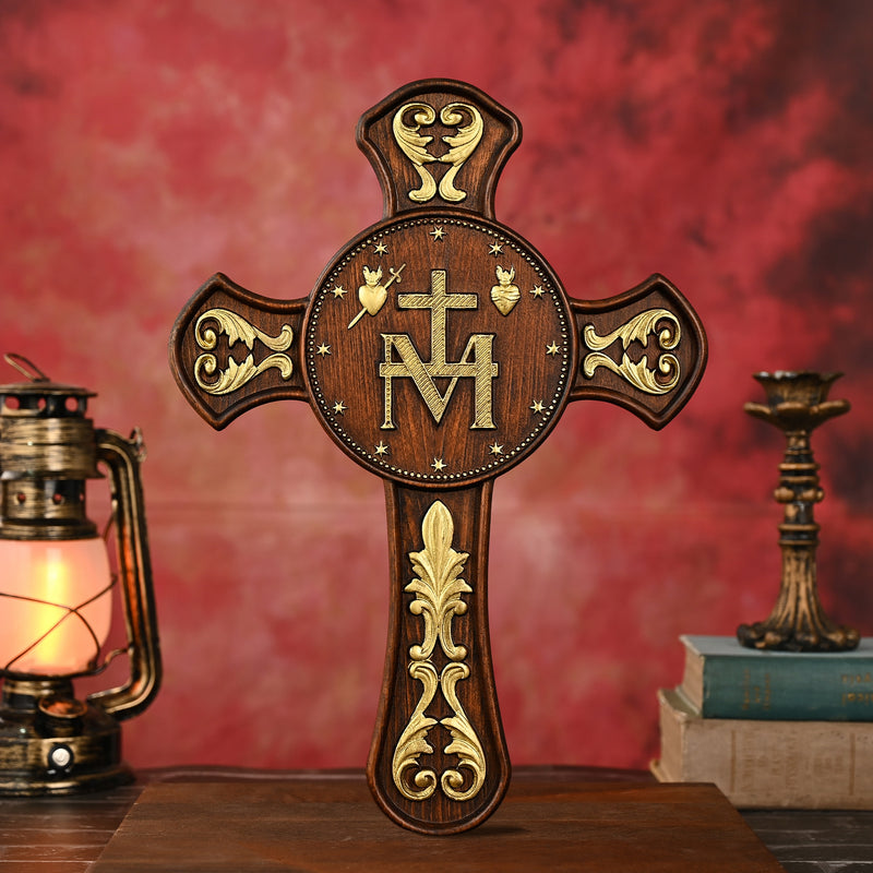 Miracle Medal Wooden Double Sided Wood Carving
