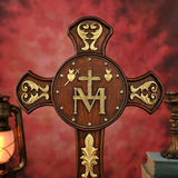 Miracle Medal Wooden Double Sided Wood Carving