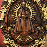 Madonna and Child Wooden Carving -- Gilt Carving Craftsmanship, Carrying the Light of Faith