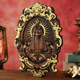Madonna and Child Wooden Carving -- Gilt Carving Craftsmanship, Carrying the Light of Faith