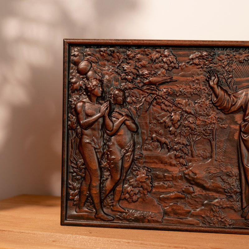 Seven day Creation God Adam Eve Wood Art Decor
