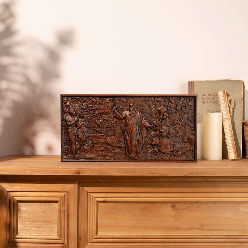 Seven day Creation God Adam Eve Wood Art Decor