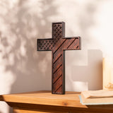 American Flag Cross - Carved in Natural Wood