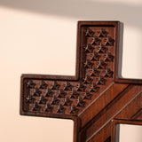 American Flag Cross - Carved in Natural Wood