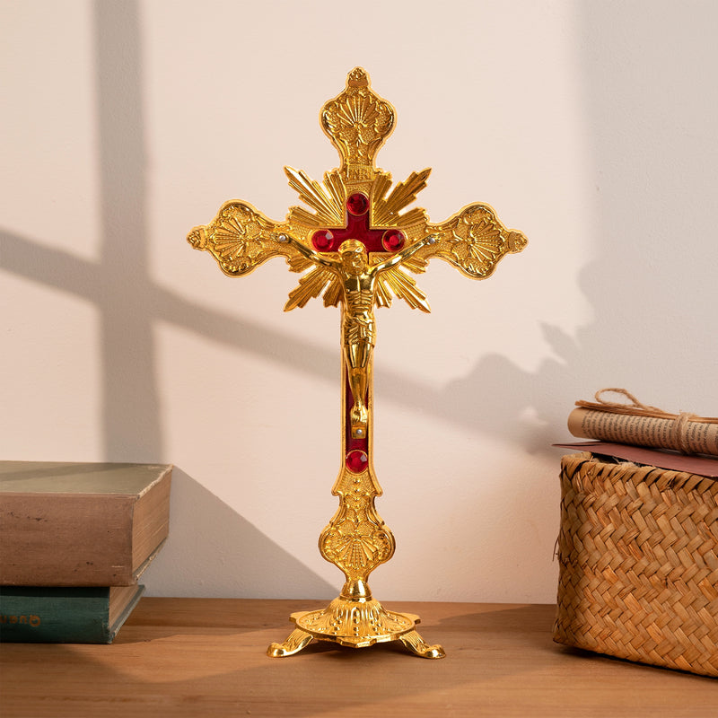 Vintage Cross Tabletop Ornament Decorative Art