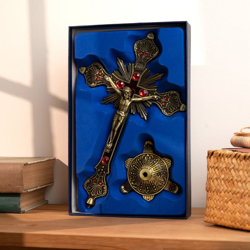 Vintage Cross Tabletop Ornament Decorative Art