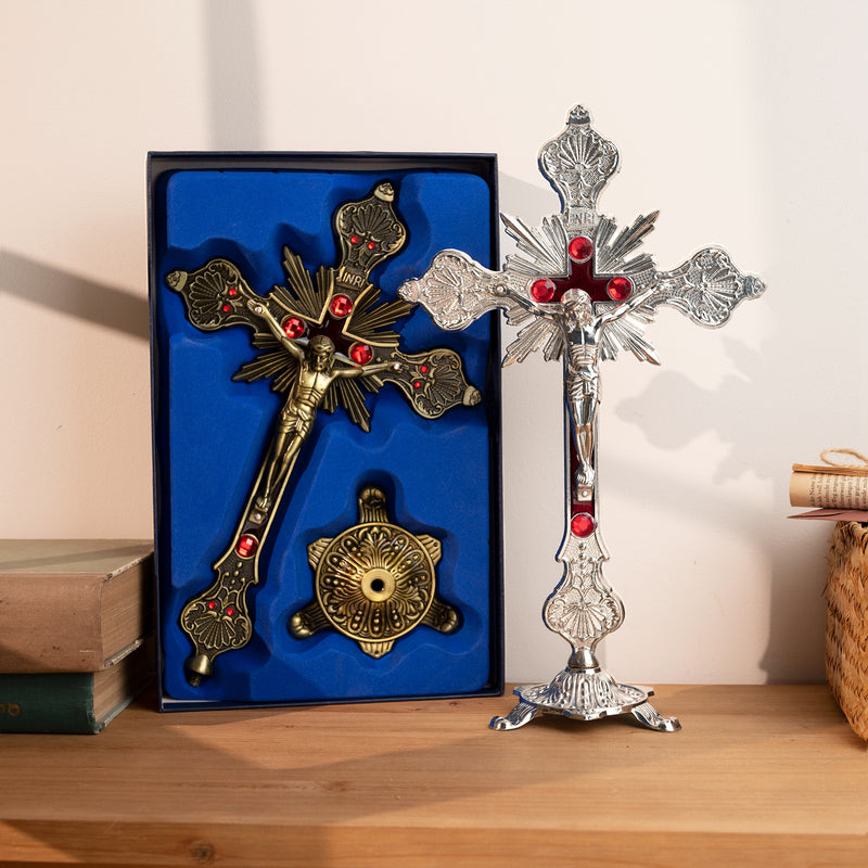 Vintage Cross Tabletop Ornament Decorative Art