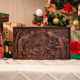 Nativity Scene Wood Carved Plaque, Religious Wall Decor, Christmas Gift