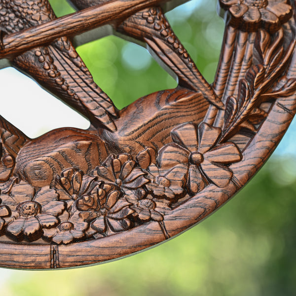 BGCOPPER Savior Jesus Cross - Carved from Natural Wood