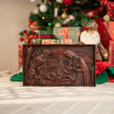 Nativity Scene Wood Carved Plaque, Religious Wall Decor, Christmas Gift