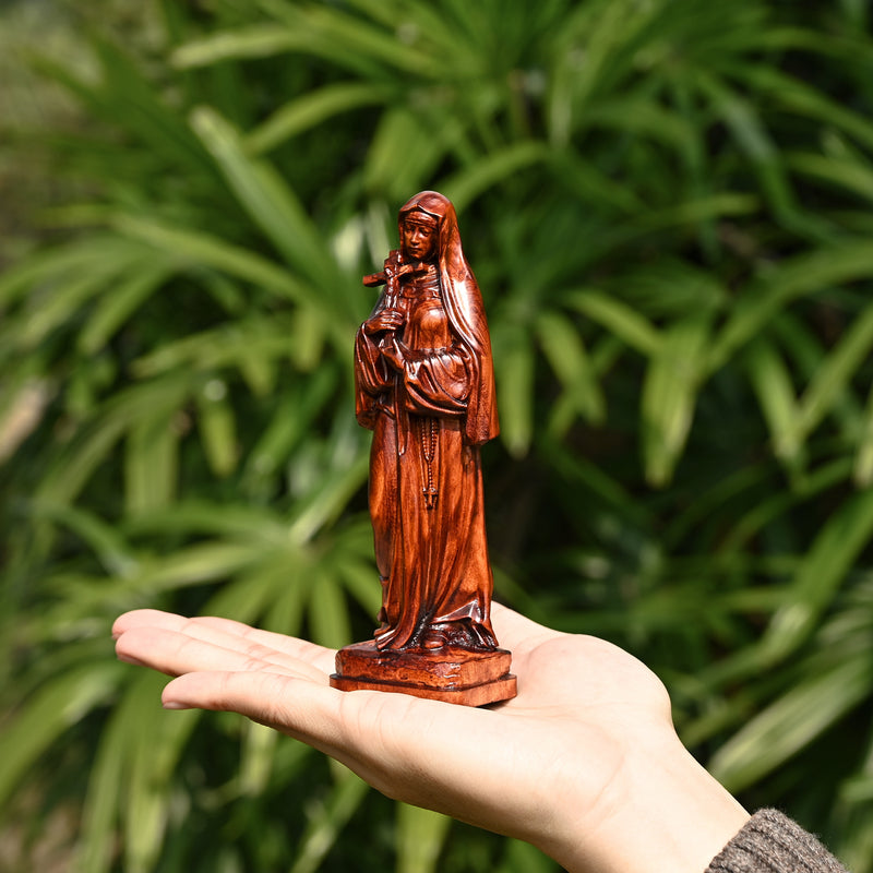 Saints Teresa Round Wooden Art Jewelry
