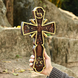 Orthodox Cross Wooden Carving Wall Wall Decoration