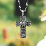 S925K Silver "Faith, Hope, Love" Cross Necklace with Bible Verse