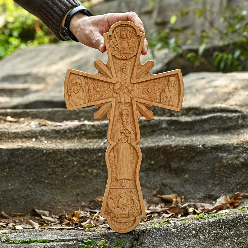 Orthodox Cross Wooden Carving Wall Wall Decoration
