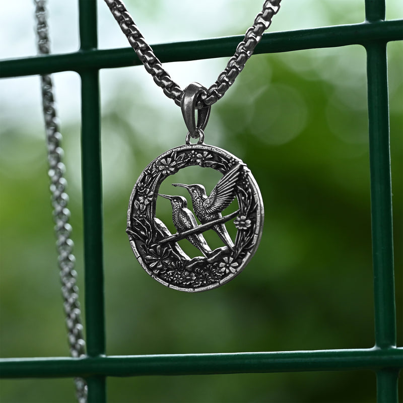 S925K Silver Hummingbird Necklace